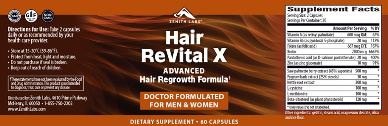 hair revital x supplement facts