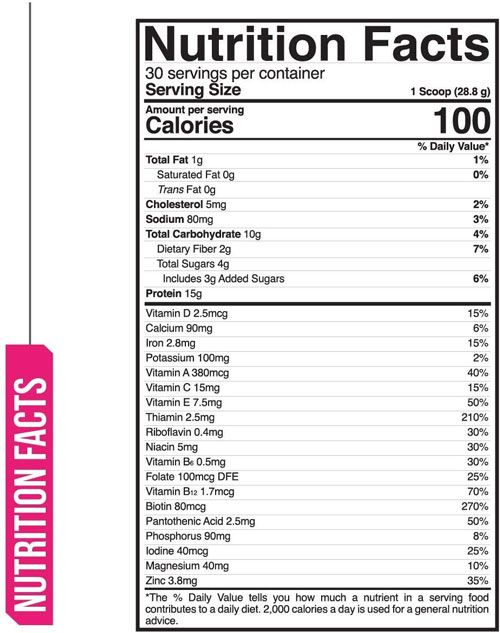 LadyBoss Lean supplement facts nutritional label