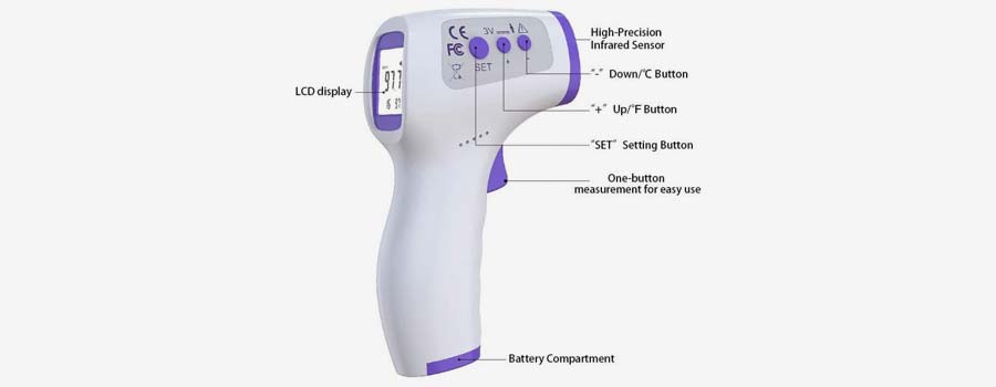 Allrier Non-Contact Infrared Forehead Thermometer