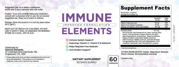 immune elements ingredients