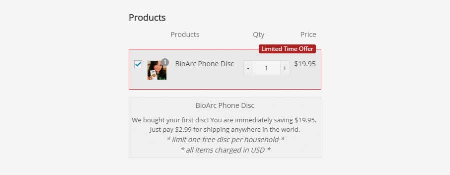 BioArc Phone Disc Pricing