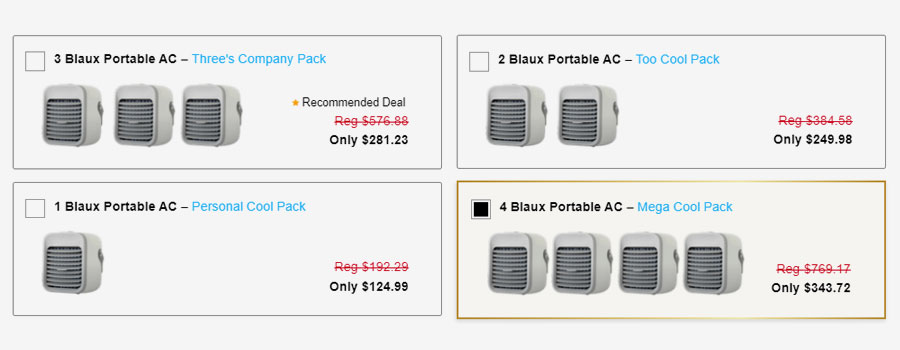 Blaux Portable AC Pricing