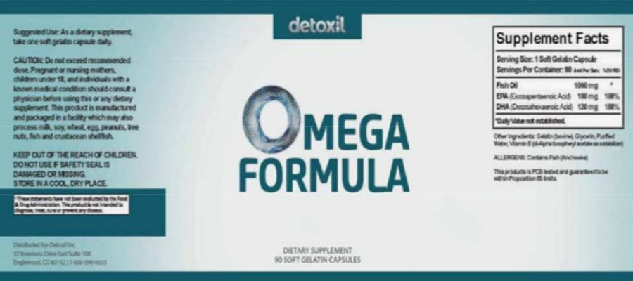 Detoxil Omega Formula Supplement Facts