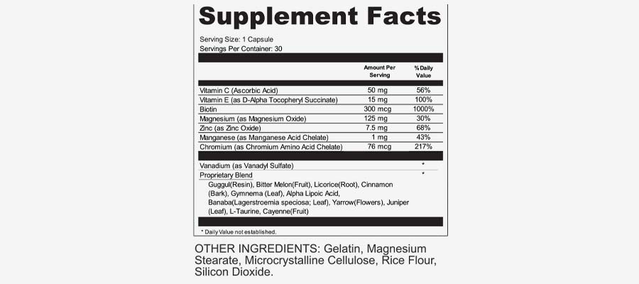 glucoflow supplement facts