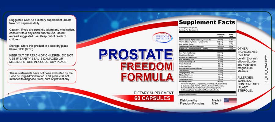 Prostate Freedom Formula Ingredients