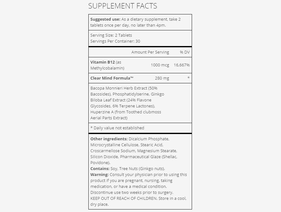 Youthful Brain clear mind formula